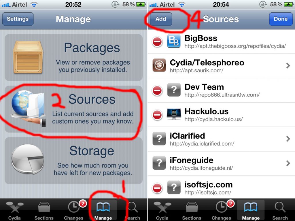 add Cydia sources